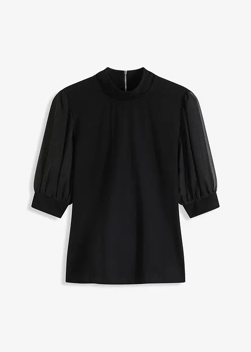 Shirt aus Baumwolle in schwarz von vorne - bonprix Shirt aus Baumwolle in schwarz von vorne - bonprix