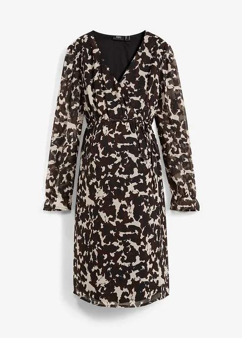 2-in-1 Umstands-und Stillkleid aus Chiffon in schwarz von vorne - bonprix 2-in-1 Umstands-und Stillkleid aus Chiffon in schwarz von vorne - bonprix