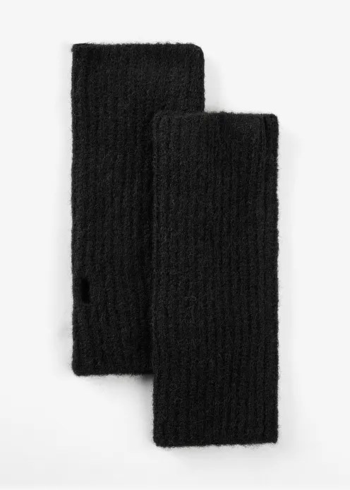 Wollarmstulpen mit Alpaka in schwarz von vorne - bonprix Wollarmstulpen mit Alpaka in schwarz von vorne - bonprix