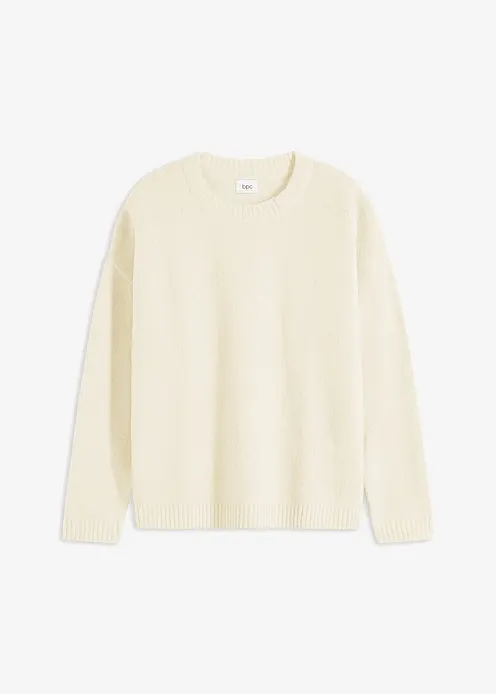 Oversize-Pullover in weiß von vorne - bonprix Oversize-Pullover in weiß von vorne - bonprix