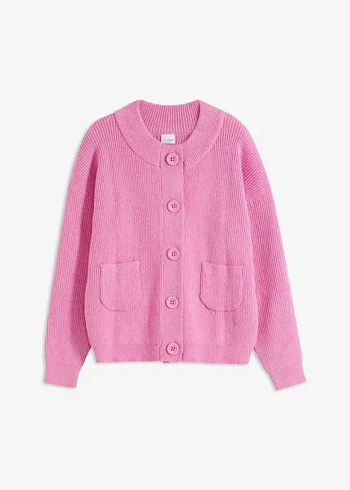 Oversize-Strickjacke in pink von vorne - bonprix Oversize-Strickjacke in pink von vorne - bonprix