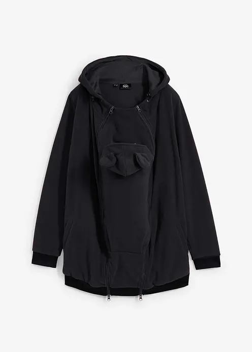 2-in-1 Umstands- und Tragejacke aus Fleece in schwarz von vorne - bonprix 2-in-1 Umstands- und Tragejacke aus Fleece in schwarz von vorne - bonprix