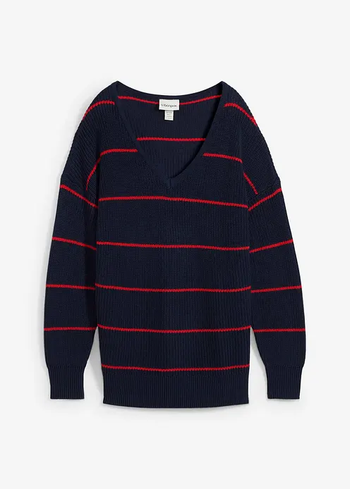 Oversize-Pullover in blau von vorne - bonprix Oversize-Pullover in blau von vorne - bonprix