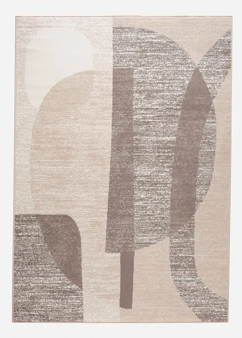 Teppich mit graphischer Musterung in beige von vorne - bonprix Teppich mit graphischer Musterung in beige von vorne - bonprix