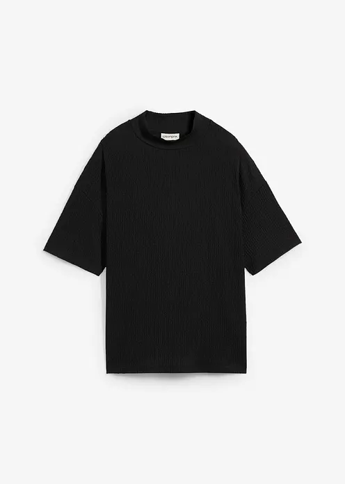 Shirt aus strukturiertem Crêpe in schwarz von vorne - bonprix Shirt aus strukturiertem Crêpe in schwarz von vorne - bonprix
