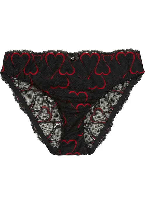 Slip mit zarter Spitze in schwarz von vorne - bonprix Slip mit zarter Spitze in schwarz von vorne - bonprix