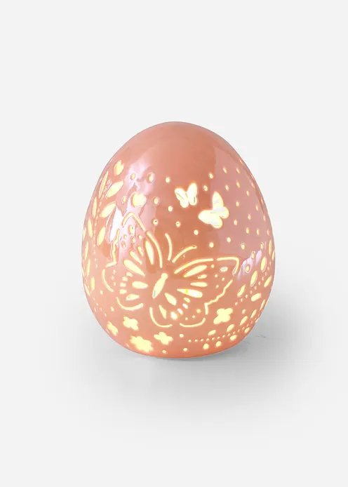 LED Deko-Objekt Ei mit Schmetterling Ausstanzung in rosa von vorne - bonprix LED Deko-Objekt Ei mit Schmetterling Ausstanzung in rosa von vorne - bonprix