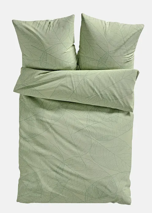 Bettwäsche mit Blättern in grün von vorne - bonprix Bettwäsche mit Blättern in grün von vorne - bonprix
