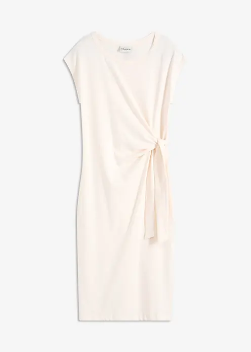 Jerseykleid aus elastischem Baumwoll-Mix in beige von vorne - bonprix Jerseykleid aus elastischem Baumwoll-Mix in beige von vorne - bonprix