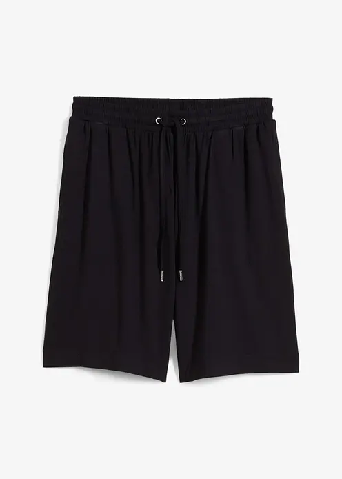 Jersey-Bermuda aus fließender Viskose in schwarz von vorne - bonprix Jersey-Bermuda aus fließender Viskose in schwarz von vorne - bonprix