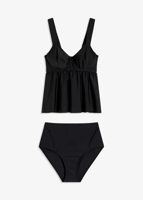 Bügel Tankini (2-tlg.Set) in schwarz von vorne - bonprix Bügel Tankini (2-tlg.Set) in schwarz von vorne - bonprix