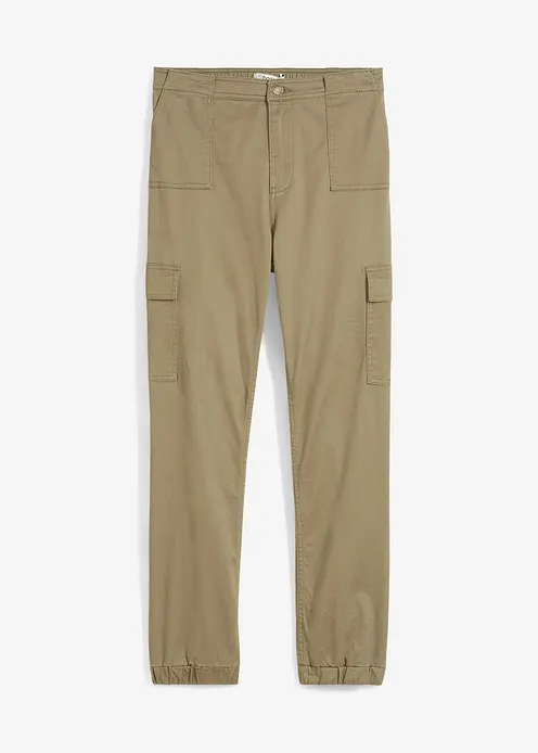 Cargohose mit aufgesetzten Taschen in grün von vorne - bonprix Cargohose mit aufgesetzten Taschen in grün von vorne - bonprix