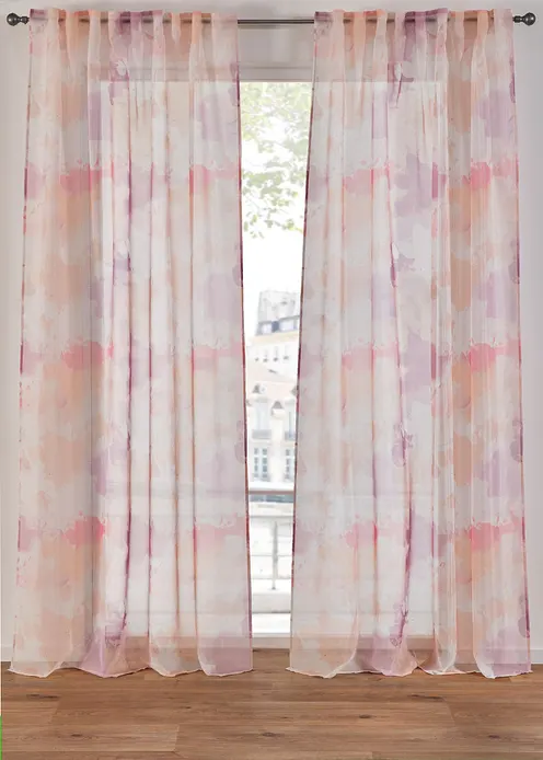 Gardinen aus leichtem Voile (2er Pack) in rosa - bonprix Gardinen aus leichtem Voile (2er Pack) in rosa - bonprix