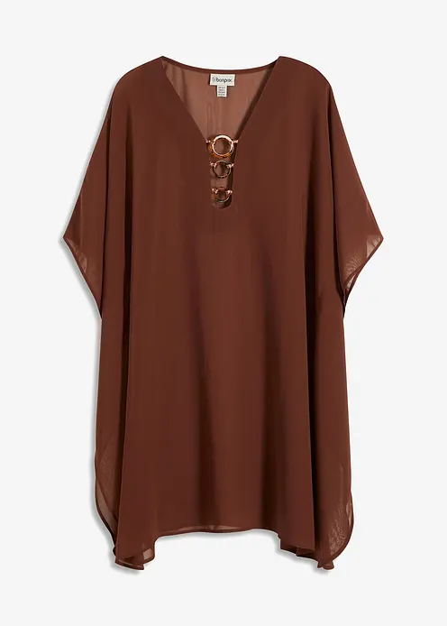 Strandtunika aus leichtem Chiffon in braun von vorne - bonprix Strandtunika aus leichtem Chiffon in braun von vorne - bonprix
