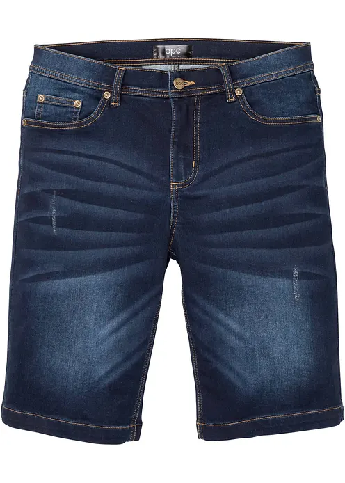 Sweat-Jeans-Bermuda m. Komfortschnitt, Regular Fit in blau von vorne - bonprix Sweat-Jeans-Bermuda m. Komfortschnitt, Regular Fit in blau von vorne - bonprix