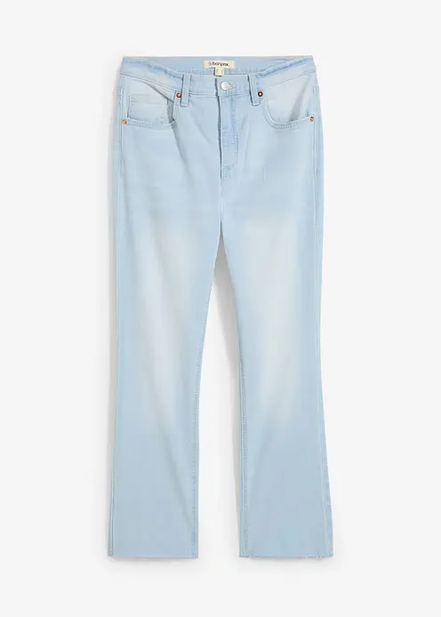 Flared Jeans High Waist, cropped in blau von vorne - bonprix Flared Jeans High Waist, cropped in blau von vorne - bonprix
