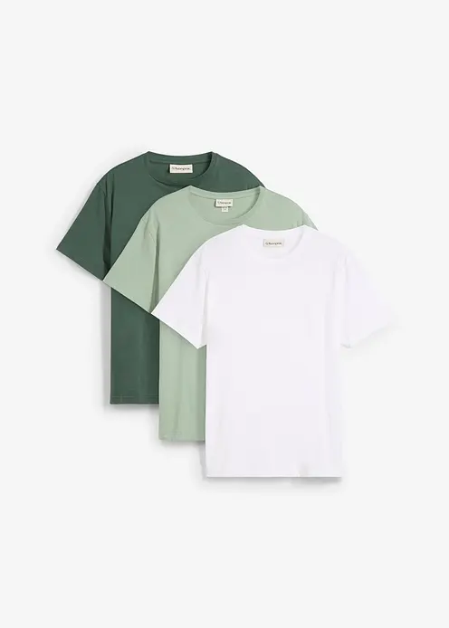 T-Shirt (3er Pack) in weiß von vorne - bonprix T-Shirt (3er Pack) in weiß von vorne - bonprix