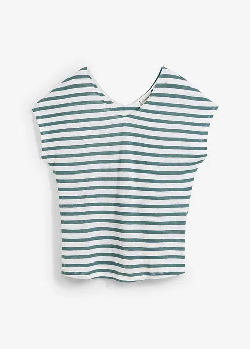 Shirt aus reinem Leinen mit Fledermausärmeln in petrol von vorne - bonprix Shirt aus reinem Leinen mit Fledermausärmeln in petrol von vorne - bonprix