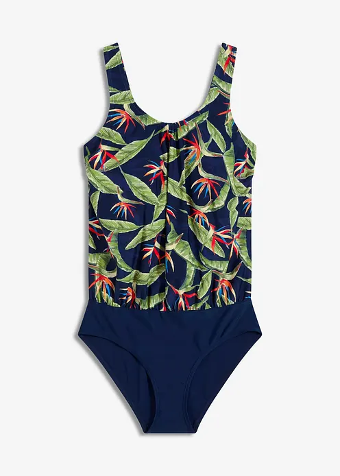 Badeanzug in Ballonform in blau von vorne - bonprix Badeanzug in Ballonform in blau von vorne - bonprix