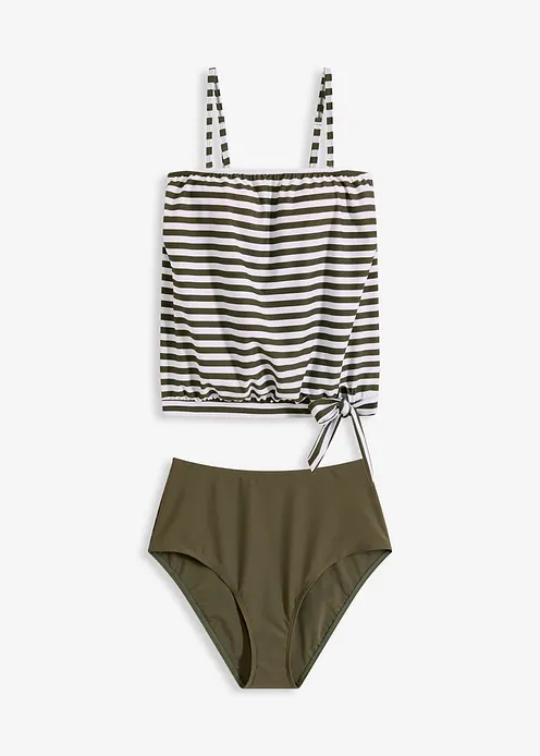 Oversize-Tankini mit abnehmbaren Trägern (2-tlg.Set) in grün von vorne - bonprix Oversize-Tankini mit abnehmbaren Trägern (2-tlg.Set) in grün von vorne - bonprix