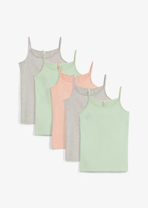 Unterhemd mit Bio-Baumwolle (5er Pack) in grau von vorne - bonprix Unterhemd mit Bio-Baumwolle (5er Pack) in grau von vorne - bonprix