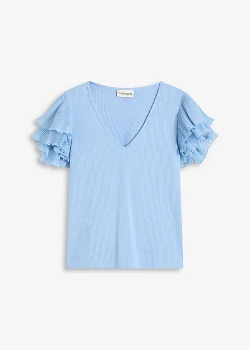 Shirt mit Volants in blau von vorne - bonprix Shirt mit Volants in blau von vorne - bonprix