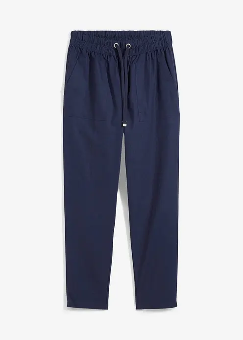 Schlupfhose aus luftigem Leinen-Mix in blau von vorne - bonprix Schlupfhose aus luftigem Leinen-Mix in blau von vorne - bonprix