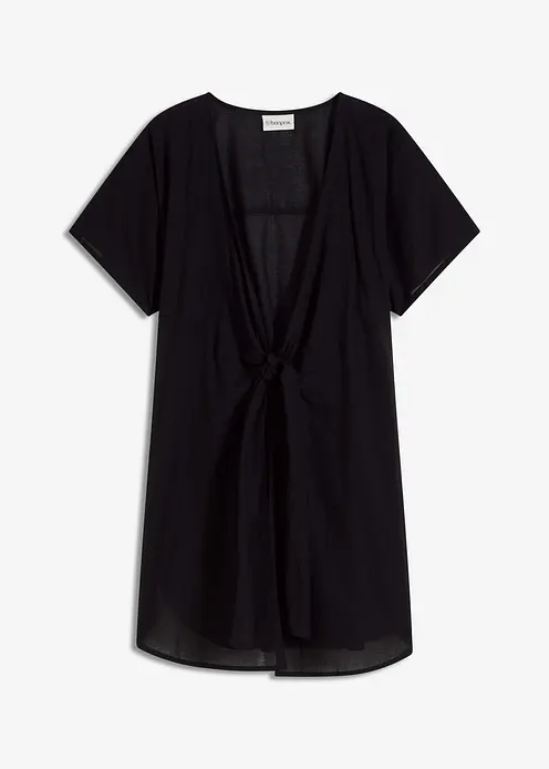 Transparente Strandbluse in schwarz von vorne - bonprix Transparente Strandbluse in schwarz von vorne - bonprix