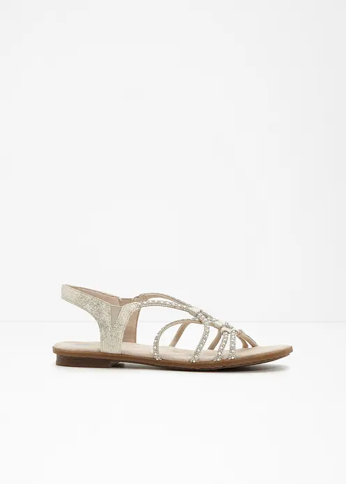 Rieker Komfort-Riemchensandalen mit Glitzer in beige - Rieker Rieker Komfort-Riemchensandalen mit Glitzer in beige - Rieker