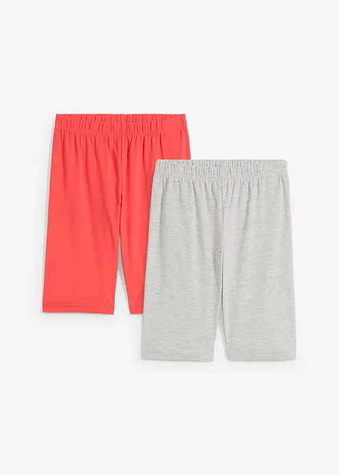 Radlerhose aus elastischem Bio-Baumwoll-Mix (2er Pack) in rot von vorne - bonprix Radlerhose aus elastischem Bio-Baumwoll-Mix (2er Pack) in rot von vorne - bonprix