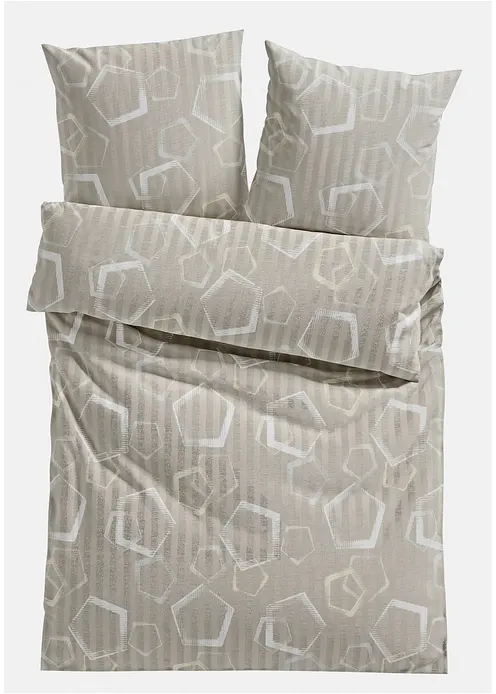 Bettwäsche mit grafischem Design in beige von vorne - bonprix Bettwäsche mit grafischem Design in beige von vorne - bonprix