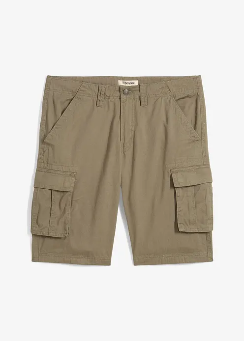 Cargo-Bermuda aus reiner Baumwolle, Relaxed Fit in grün von vorne - bonprix Cargo-Bermuda aus reiner Baumwolle, Relaxed Fit in grün von vorne - bonprix