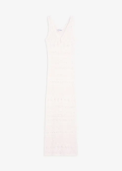Maxikleid in Häkeloptik in weiß von vorne - bonprix Maxikleid in Häkeloptik in weiß von vorne - bonprix