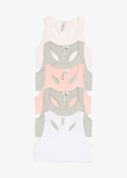 Bustier mit weicher Baumwolle (5er Pack) in rosa von vorne - bonprix Bustier mit weicher Baumwolle (5er Pack) in rosa von vorne - bonprix