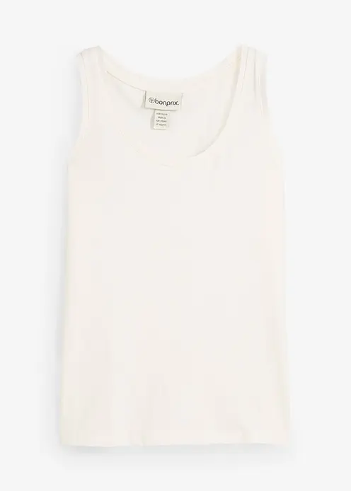 Tanktop mit Seidenanteil in weiß von vorne - bonprix Tanktop mit Seidenanteil in weiß von vorne - bonprix