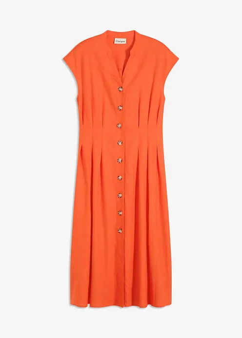 Midikleid aus leichtem Leinen-Mix in rot von vorne - bonprix Midikleid aus leichtem Leinen-Mix in rot von vorne - bonprix