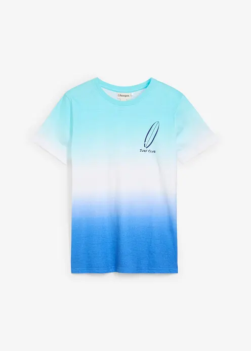 T-Shirt mit Farbverlauf aus Bio Baumwolle in blau von vorne - bonprix T-Shirt mit Farbverlauf aus Bio Baumwolle in blau von vorne - bonprix