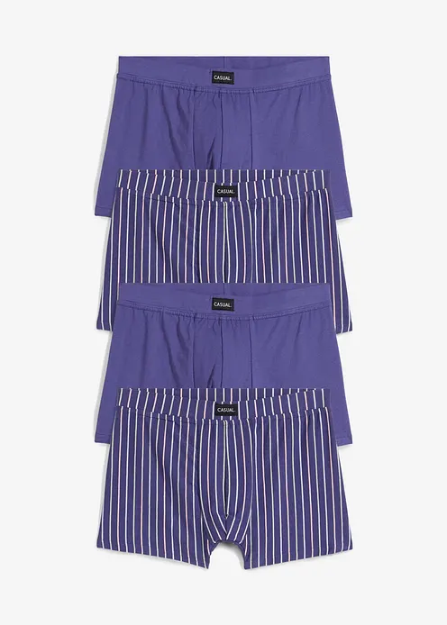 Boxershorts eng mit Baumwolle (4er Pack) in blau von vorne - bonprix Boxershorts eng mit Baumwolle (4er Pack) in blau von vorne - bonprix