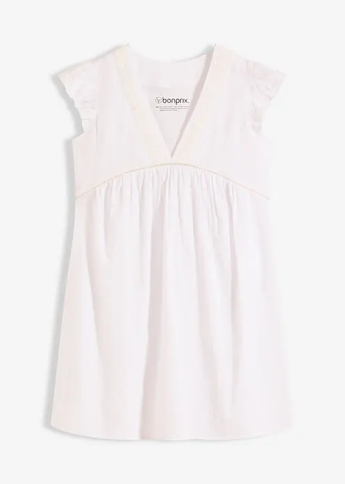 STORNO Leichtes Oversized Nachthemd aus Struktur-Gewebe in weiß von vorne - bonprix STORNO Leichtes Oversized Nachthemd aus Struktur-Gewebe in weiß von vorne - bonprix