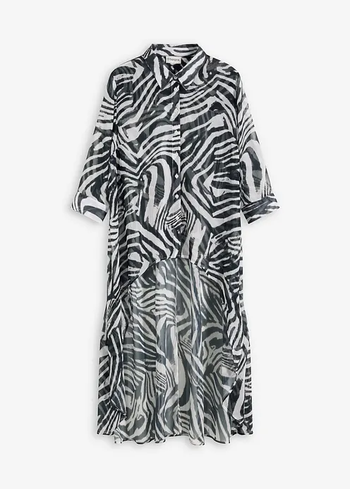 Chiffon- Longbluse in weiß von vorne - bonprix Chiffon- Longbluse in weiß von vorne - bonprix