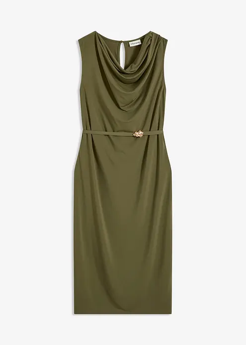 Shirtkleid mit Gürtel (2-tlg. Set) in grün von vorne - bonprix Shirtkleid mit Gürtel (2-tlg. Set) in grün von vorne - bonprix