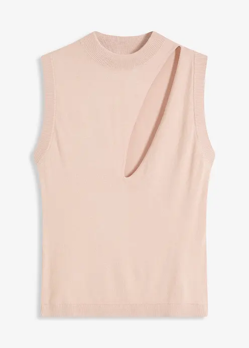Stricktop mit Cut-Out in beige von vorne - bonprix Stricktop mit Cut-Out in beige von vorne - bonprix