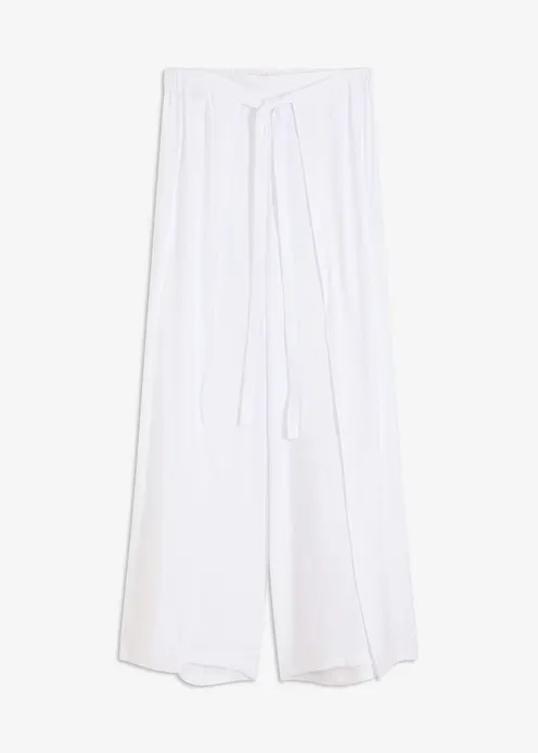 Palazzo-Hose aus fließendem Viskose-Mix in weiß von vorne - bonprix Palazzo-Hose aus fließendem Viskose-Mix in weiß von vorne - bonprix
