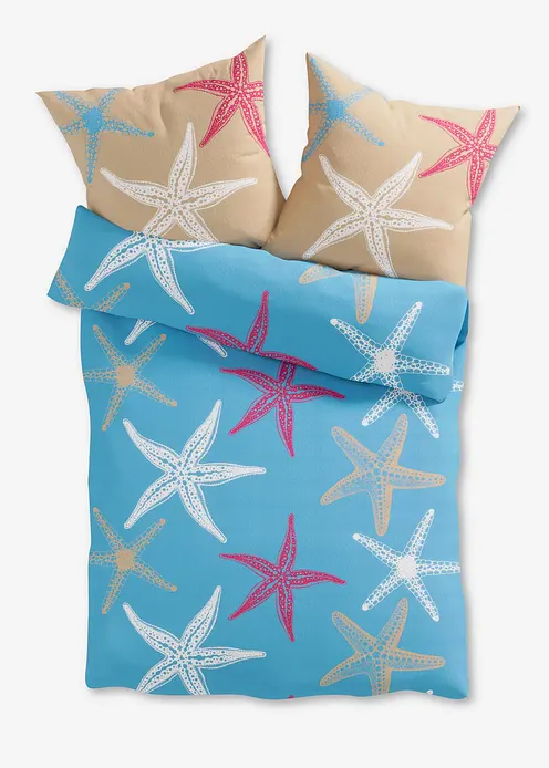 Bettwäsche mit Seesternen in blau von vorne - bonprix Bettwäsche mit Seesternen in blau von vorne - bonprix