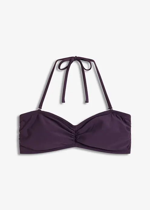 Bandeau-Bikinioberteil mit abnehmbaren Trägern in lila von vorne - bonprix Bandeau-Bikinioberteil mit abnehmbaren Trägern in lila von vorne - bonprix