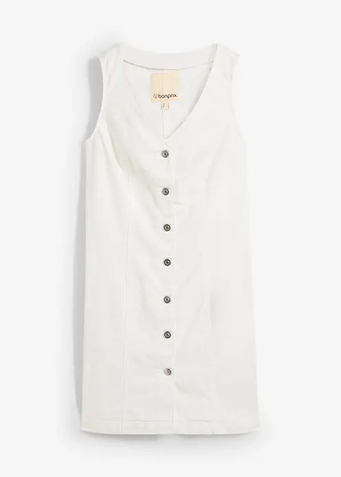Jeanskleid in weiß von vorne - bonprix Jeanskleid in weiß von vorne - bonprix