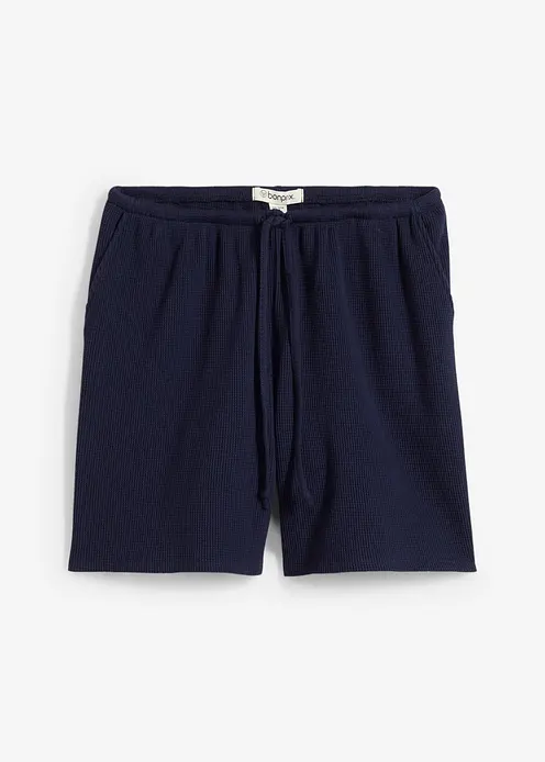 Strukturshorts aus reiner Baumwolle in blau von vorne - bonprix Strukturshorts aus reiner Baumwolle in blau von vorne - bonprix