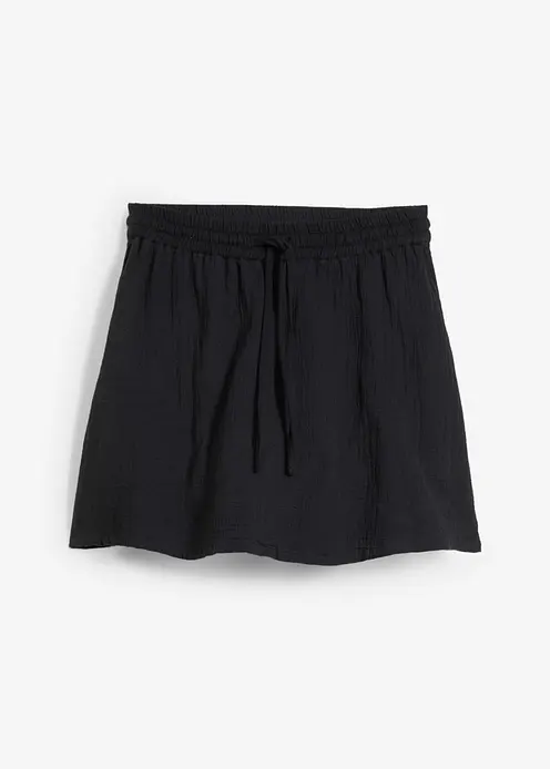 Hosenrock aus weichem Musselin in schwarz von vorne - bonprix Hosenrock aus weichem Musselin in schwarz von vorne - bonprix