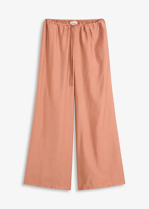 Palazzo-Hose aus strukturiertem Viskose-Mix in braun von vorne - bonprix Palazzo-Hose aus strukturiertem Viskose-Mix in braun von vorne - bonprix