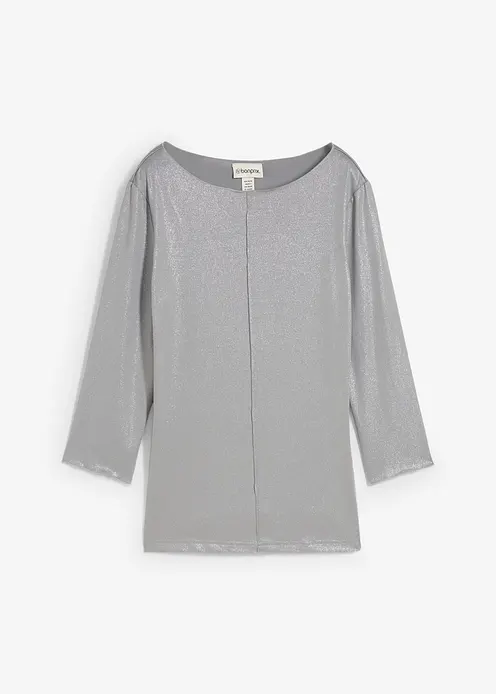glänzendes Shirt in grau von vorne - bonprix glänzendes Shirt in grau von vorne - bonprix